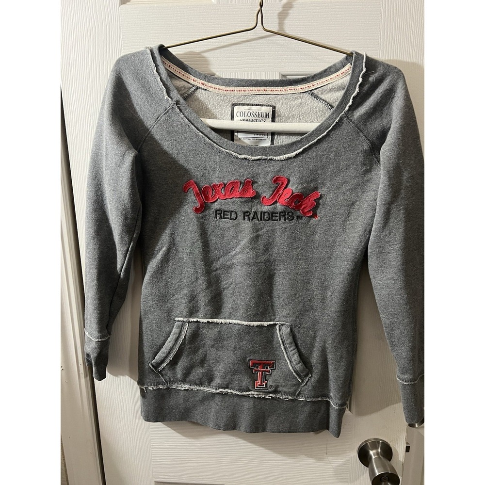 Texas‎ Tech Red Raiders Small Scoop Neck Grey Sweatshirt Colosseum Athletics